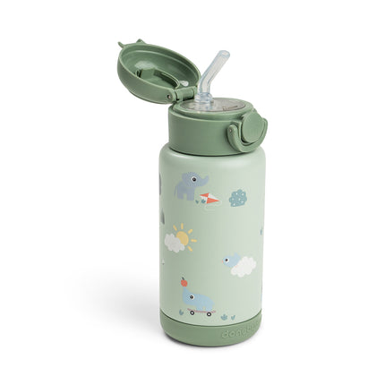 Done by Deer Thermos Straws pullo Playground Green 340ml