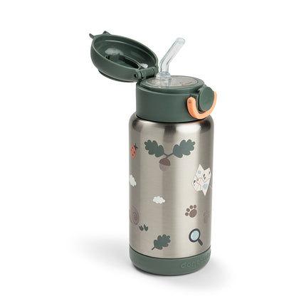 Done by Deer Thermos Straws Bottle Tiny Trails Vihreä 340ml