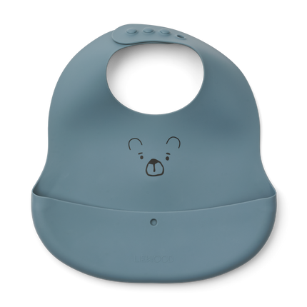 Liewood Bib Ember Mr Bear kyyhkysen sininen/valaan sininen