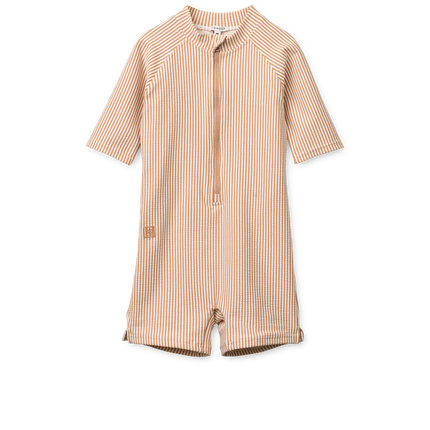 Liewood Zwempak Kind Seersucker Shortsleeve Stripe Pale Tuscany / Creme De La Creme