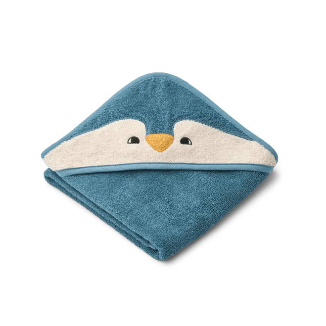 Liewood Badcape Baby Albert Penguin Ocean View Mix koop je bij Babywinkel