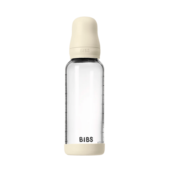 BIBS Babyfles Glass Silicone Ivory 240Ml koop je bij Babywinkel