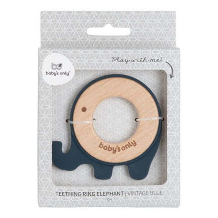 Baby's Only Bijtring Olifant Vintage Blue koop je bij Babywinkel