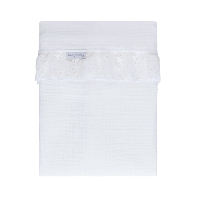 Baby's Only Ledikantlaken Calm Wit met Ruffle koop je bij Babywinkel