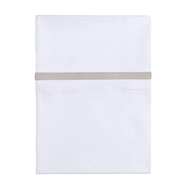 Baby's Only Ledikantlaken Geweven Bies Kiezelgrijs/Wit koop je bij Babywinkel