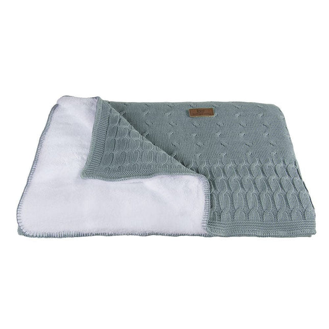 Baby's Only Wiegdeken Teddy Cable Stonegreen koop je bij Babywinkel