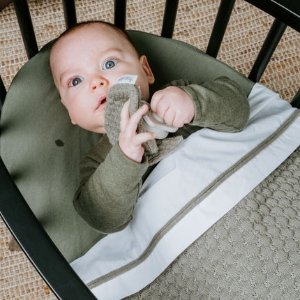 Baby's Only Wieglaken Gebreid Bies Urban Green/Wit koop je bij Babywinkel