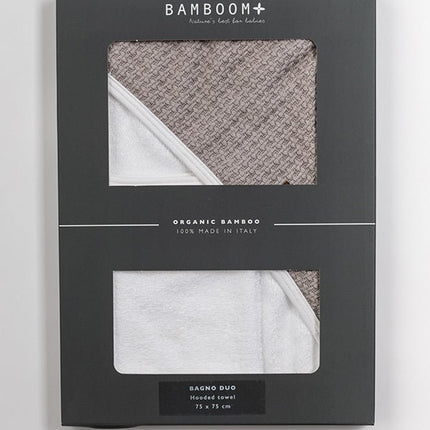 Bamboom Badcape Baby Duo Soft Stone Warm Grijs koop je bij Babywinkel
