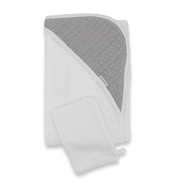 Bamboom Badcape Baby Met Washandje Duo Honey/ Pearl Grey koop je bij Babywinkel