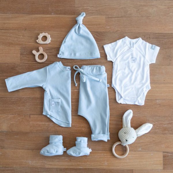 Bamboom Bijtring Hout Haasje Licht Blauw koop je bij Babywinkel