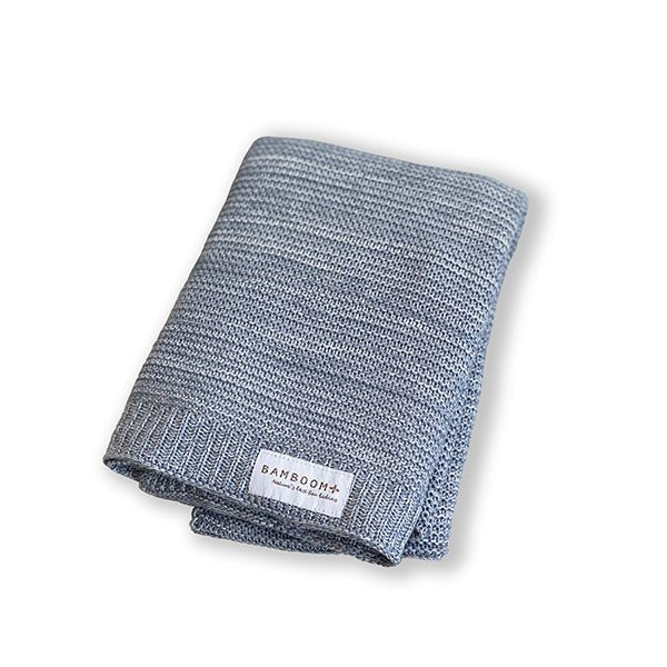Bamboom Wiegdeken Gebreid Knitted Tog 1.1 Grijs 75x100cm koop je bij Babywinkel