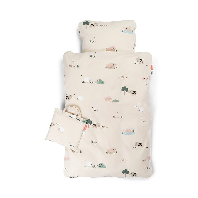 Done by Deer Dekbedovertrek Peuter Tiny Farm Beige 100X140Cm koop je bij Babywinkel