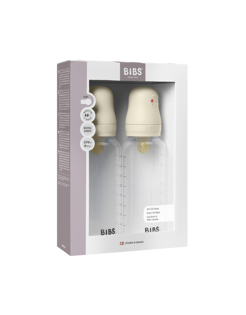 BIBS Flesspeen Rond Latex 2 Pack 270 Ml Medium Flow Ivory koop je bij Babywinkel