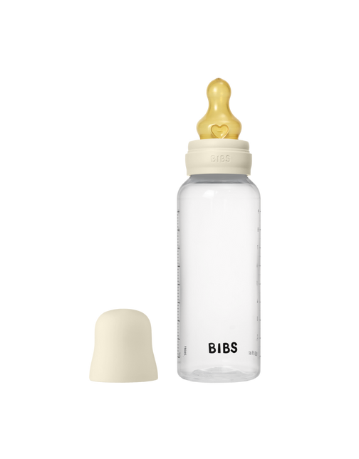 BIBS Flesspeen Rond Latex 2 Pack 270 Ml Medium Flow Ivory koop je bij Babywinkel