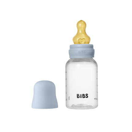 BIBS Babyfles Round Latex 150Ml Slow Flow Baby Blue koop je bij Babywinkel