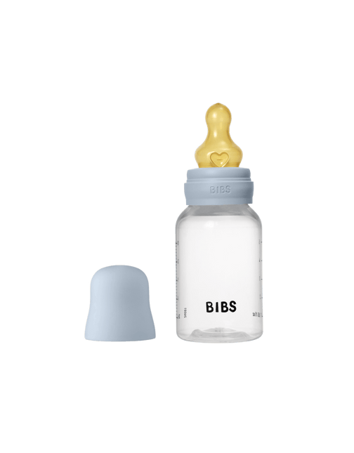 BIBS Babyfles Round Latex 150Ml Slow Flow Baby Blue koop je bij Babywinkel