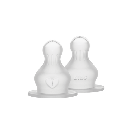 BIBS Flesspeen Rond Silicone 2St Medium Flow koop je bij Babywinkel