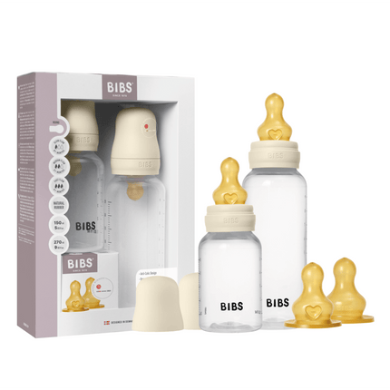 BIBS Flessenset Latex 150 Ml En 270Ml Ivory 5 Delig koop je bij Babywinkel