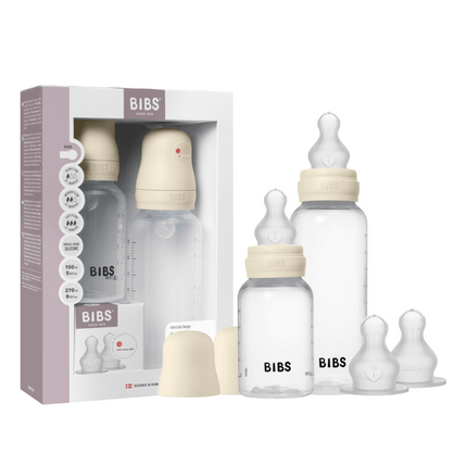 BIBS Flessenset Silicone 150 Ml En 270Ml Ivory 5 Delig koop je bij Babywinkel