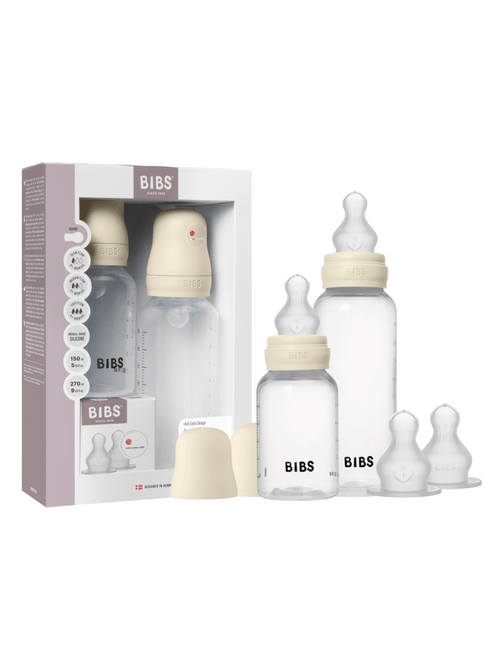BIBS Flessenset Silicone 150 Ml En 270Ml Ivory 5 Delig koop je bij Babywinkel