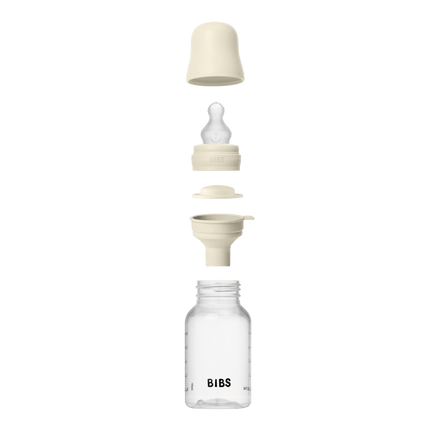 BIBS Flessenset Silicone 150 Ml En 270Ml Ivory 5 Delig koop je bij Babywinkel