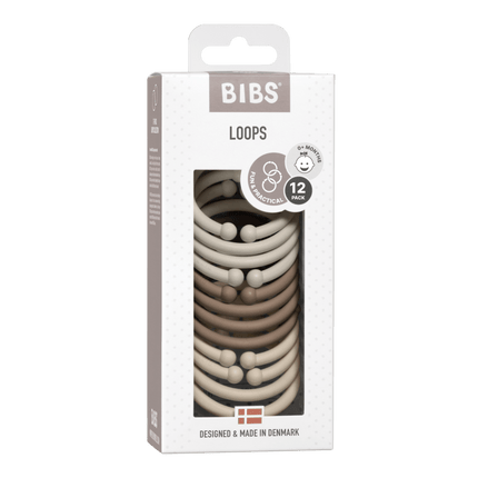 BIBS Speelringen Sand/Dark Oak/Vanilla 12st koop je bij Babywinkel