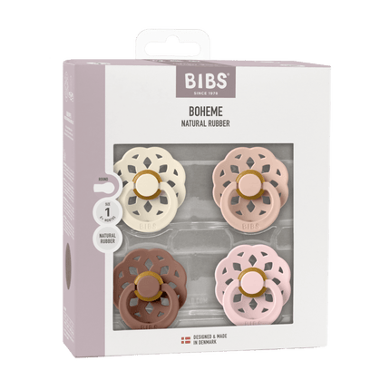 BIBS Speen Maat 1 Boheme Ivory/Blush/Woodchuck/Blossom 4St koop je bij Babywinkel