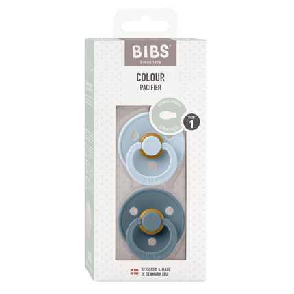 BIBS Speen Maat 1 Latex Symmetric Baby Blue/Petrol 2st koop je bij Babywinkel