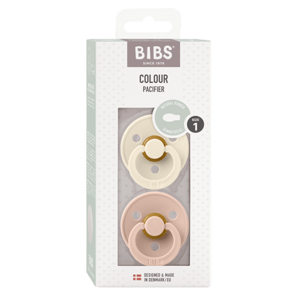 BIBS Speen Maat 1 Latex Symmetric Ivory/Blush 2st koop je bij Babywinkel