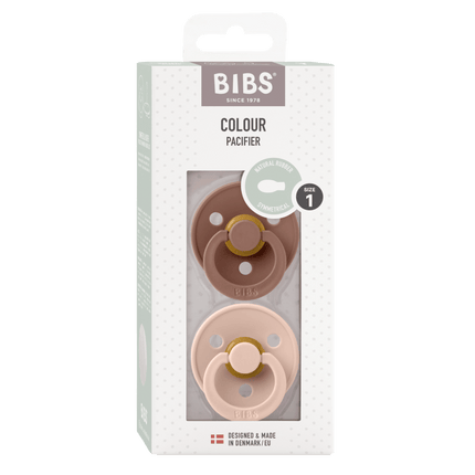 BIBS Speen Maat 1 Latex Symmetric Woodchuck/Blush 2st koop je bij Babywinkel