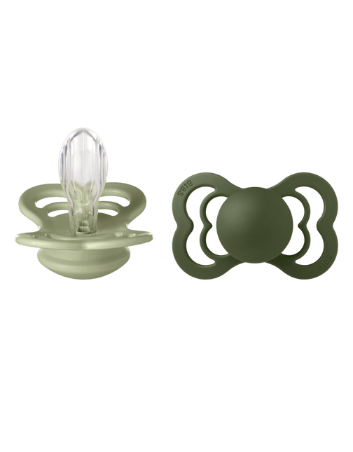 BIBS Speen Maat 1 Sage/Hunter Green Supreme Silicone 2st koop je bij Babywinkel