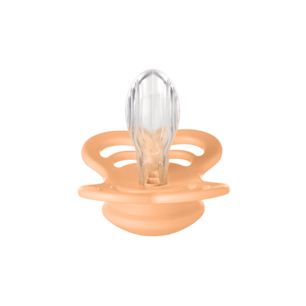 BIBS Speen Maat 1 Silicone Supreme Peach Sunset koop je bij Babywinkel