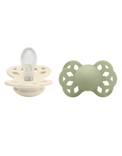 BIBS Speen Maat 1 Silicone Symmetrical Ivory/Sage 2st koop je bij Babywinkel