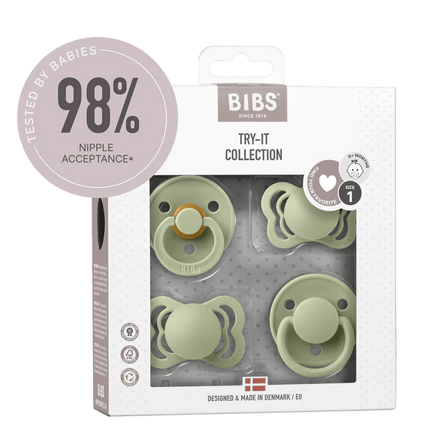 BIBS Speen Maat 1 Testpakket Sage koop je bij Babywinkel