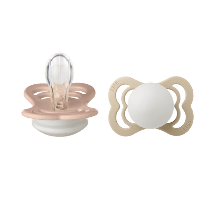 BIBS Speen Maat 2 Blush Night/Vanilla Night Supreme Silicone 2st koop je bij Babywinkel