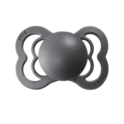 BIBS Speen Maat 2 Iron/Baby Blue Supreme Silicone 2st koop je bij Babywinkel