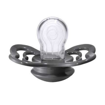 BIBS Speen Maat 2 Iron/Baby Blue Supreme Silicone 2st koop je bij Babywinkel