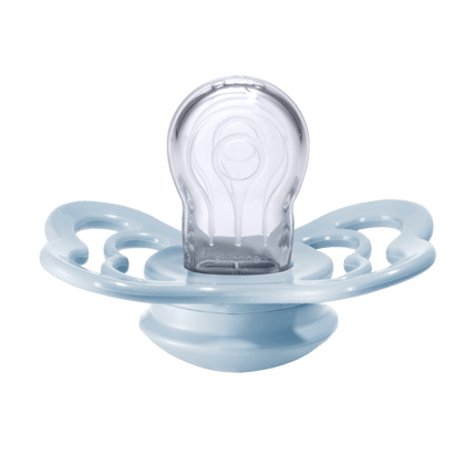 BIBS Speen Maat 2 Iron/Baby Blue Supreme Silicone 2st koop je bij Babywinkel