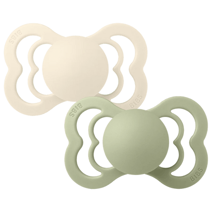 BIBS Speen Maat 2 Ivory/Sage Supreme Silicone 2st koop je bij Babywinkel