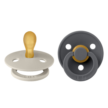 BIBS Speen Maat 2 Latex Symmetric Sand/Iron 2st koop je bij Babywinkel