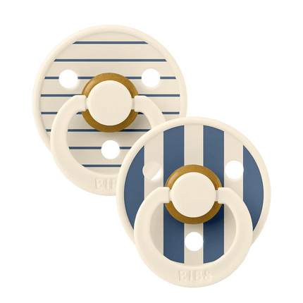 BIBS Speen Maat 2 Pin/Ivory Steel Blue 2St koop je bij Babywinkel