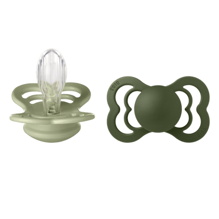 BIBS Speen Maat 2 Sage/Hunter Green Supreme Silicone 2st koop je bij Babywinkel
