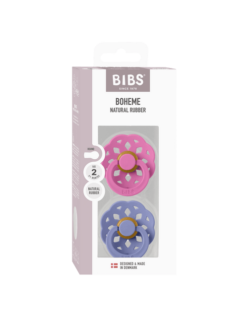 BIBS Spenen Maat 1 BOHEME Bubblegum/Peri 2st koop je bij Babywinkel