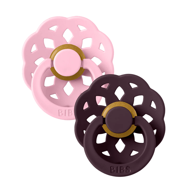 BIBS Spenen Maat 2 BOHEME Baby Pink/Plum 2st koop je bij Babywinkel