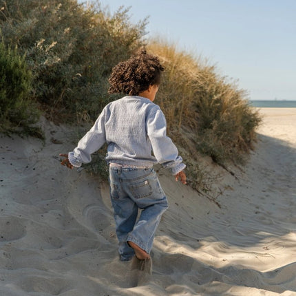 Blouse lange mouw Denim Blue Stripe koop je bij Babywinkel