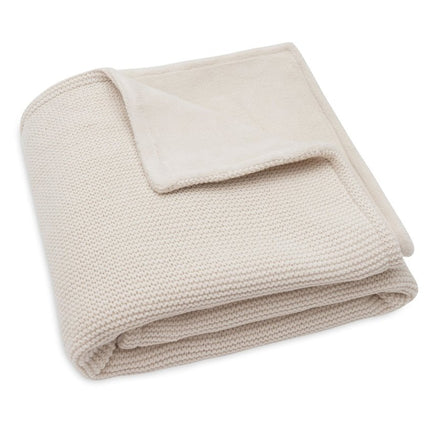 Jollein Wiegdeken Basic Knit Oatmeal/Velvet 75X100Cm koop je bij Babywinkel