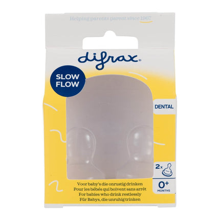 Difrax Flessenspeen Plat S (2 Stuks) Gaatje Boven koop je bij Babywinkel