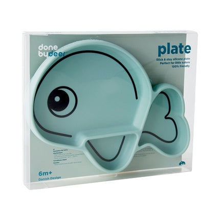 Done by Deer Baby Bordje Siliconen Stick&Stay Wally Blue koop je bij Babywinkel