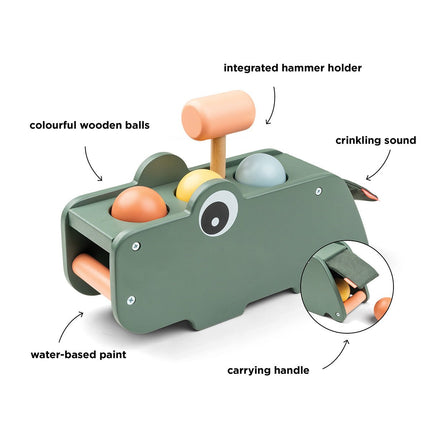 Done by Deer Houten Speelgoed Hamerbank Croco Green koop je bij Babywinkel