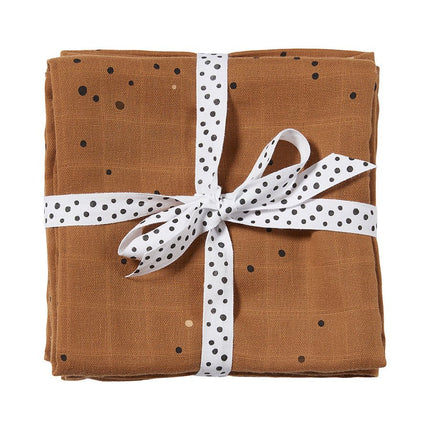 Done by Deer Inbakerdoek Dromerige Stippen Mosterd 2st koop je bij Babywinkel